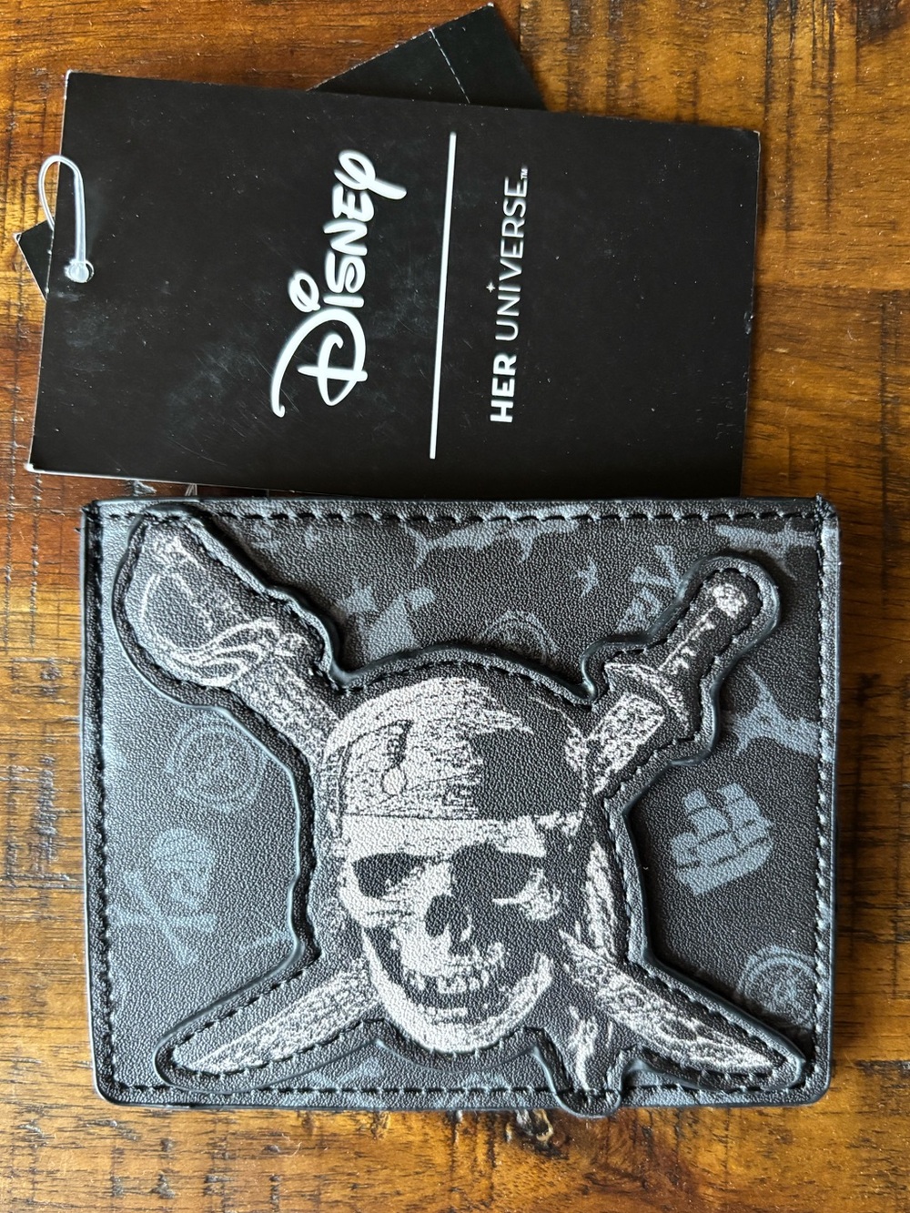 Disney Her Universe Pirates of the Carribean Skull Black Card Holder Wallet